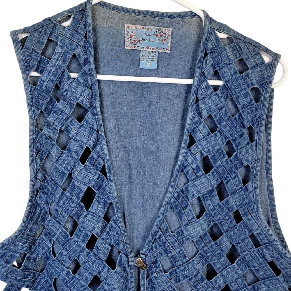 Vintage Vintage 90s Denim Vest Women Large Blue J… - image 12