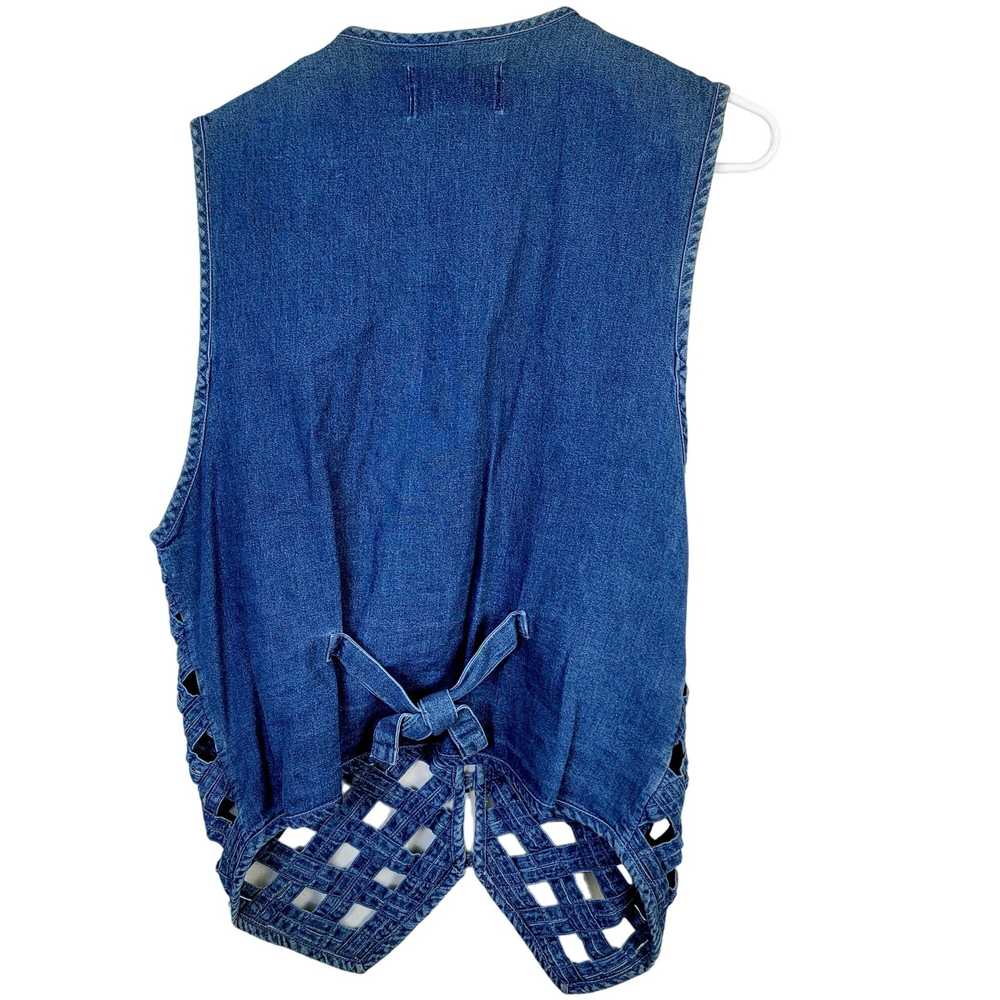 Vintage Vintage 90s Denim Vest Women Large Blue J… - image 7