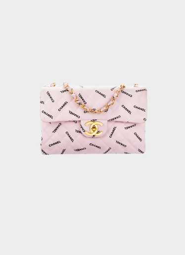 Chanel 1994-1996 Pink Canvas All-over Logo Print M