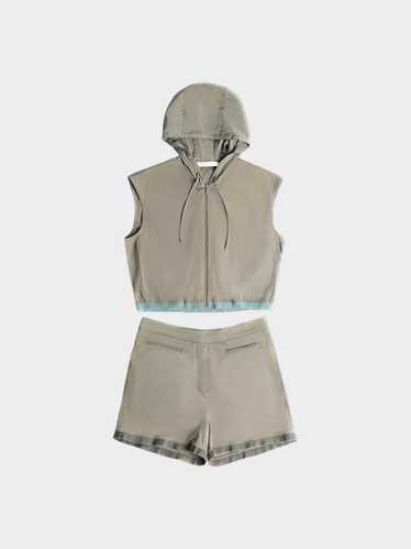 Miu Miu SS 1998 Grey Hooded Top and Shorts Set