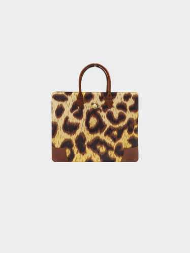 Vivienne Westwood 1990s Leopard Print Canvas Handb