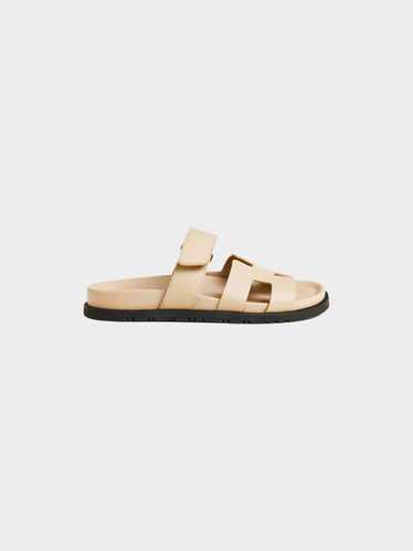 Hermès 2010s Beige Mastic Chypre Leather Sandals