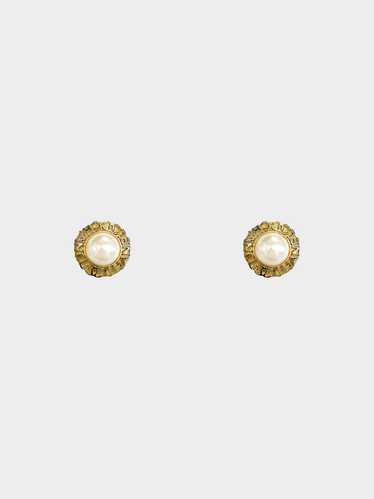 Chanel 1980s White Faux Pearl Clip-on Earrings