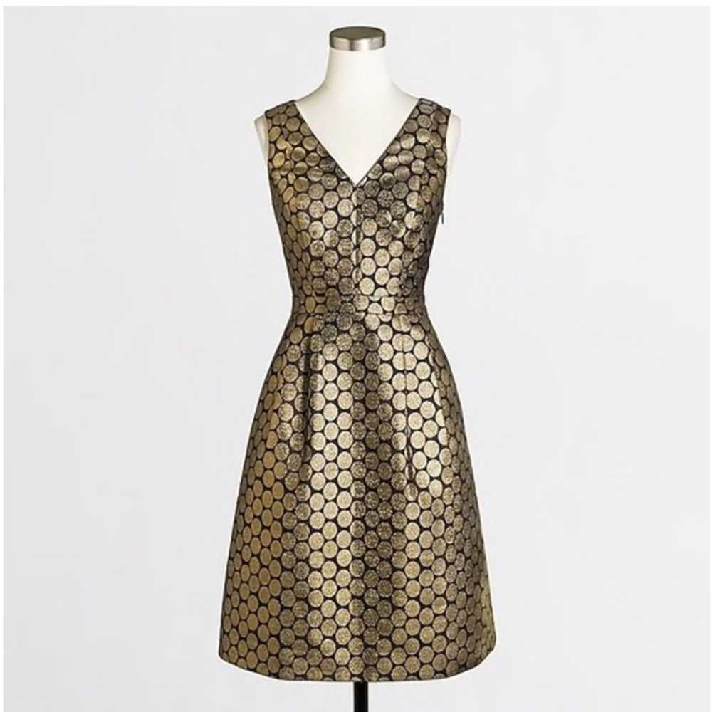 Gold polka dot J.Crew dress - image 1