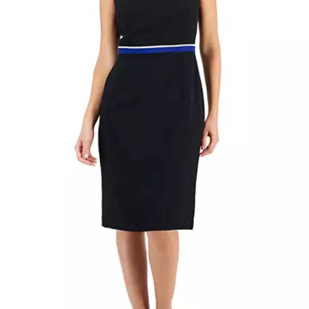 KASPER black Combo Framed Sleeveless shift sheath… - image 1