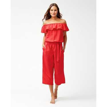 Tommy Bahama Women'S Red Linen-Blend Off-The-Shoul