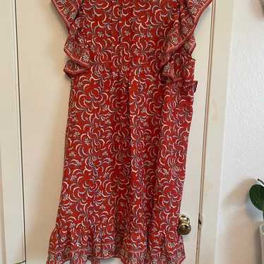 Max Studio Women’s Red Floral Print Dress Size Lar