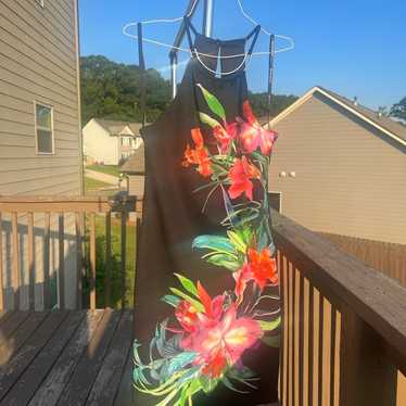 Bisou bisou black floral sleeveless dress size 12