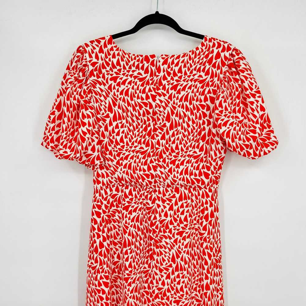 Love Is In The Flair Red Orange Heart Print Midi … - image 8