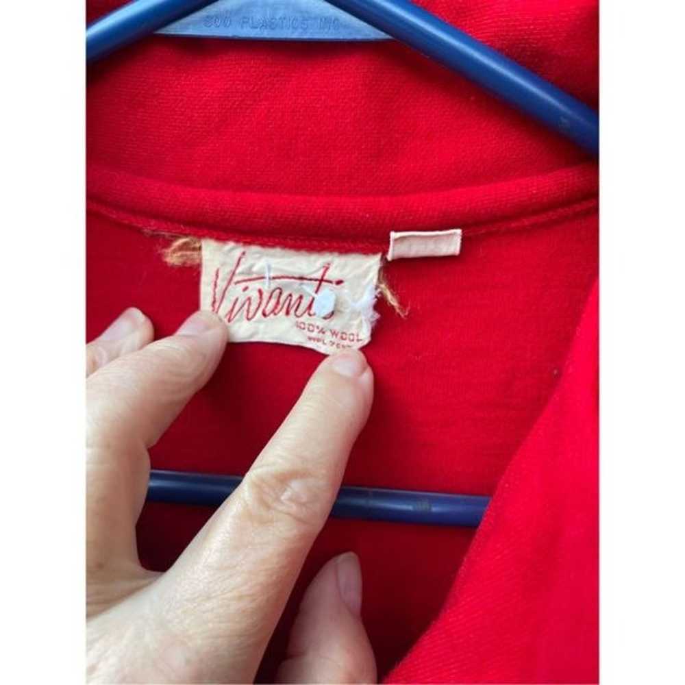 Vintage Vivanti size 14 (medium ) 100% wool red d… - image 5