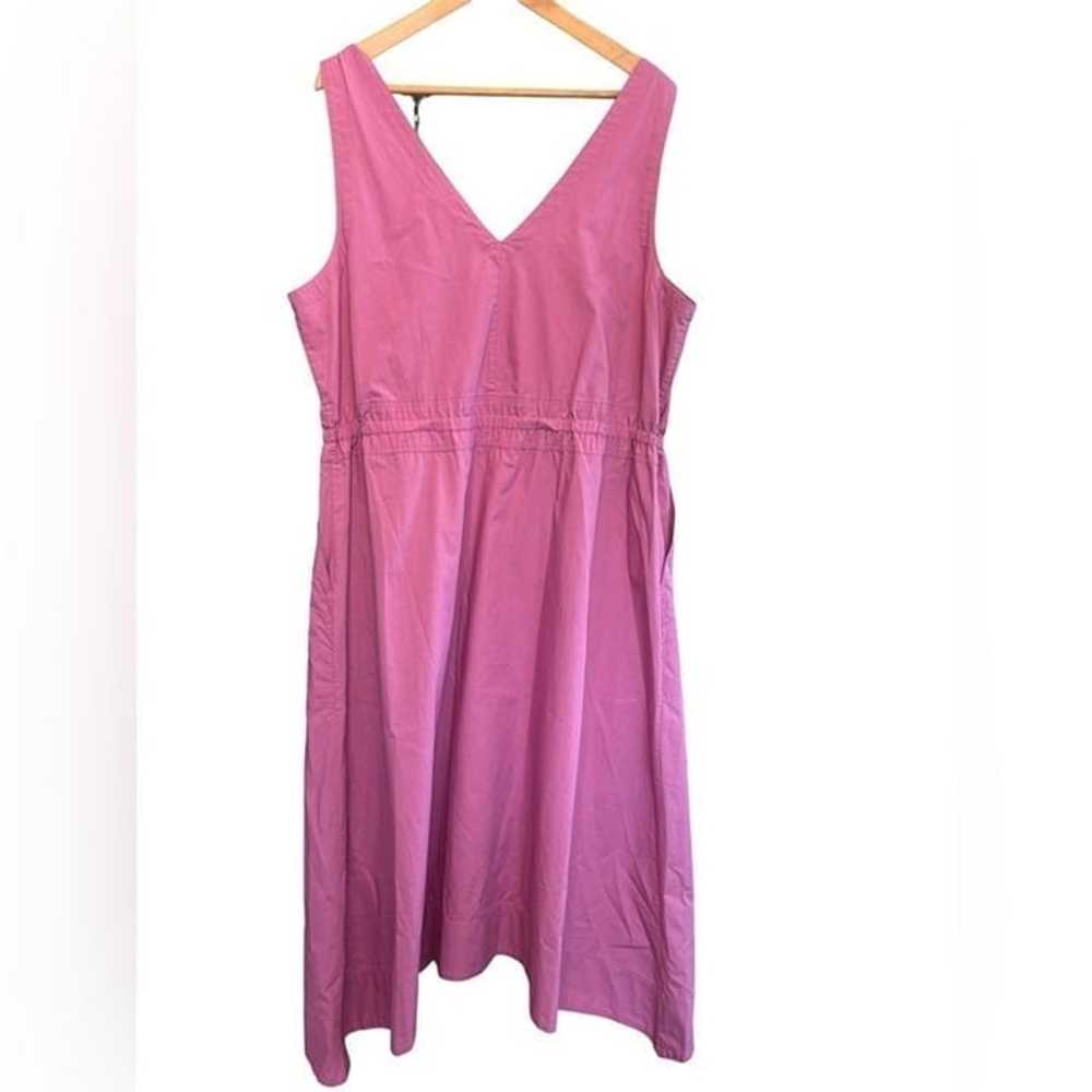 GAP Purple Clover Tie Waist Midi Dress V Neck Poc… - image 3