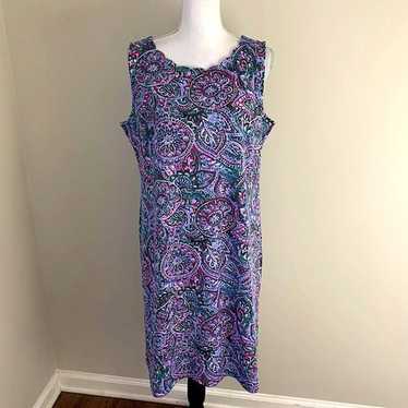 TALBOTS Plus 1X Dress Women's Purple Floral Kalei… - image 1