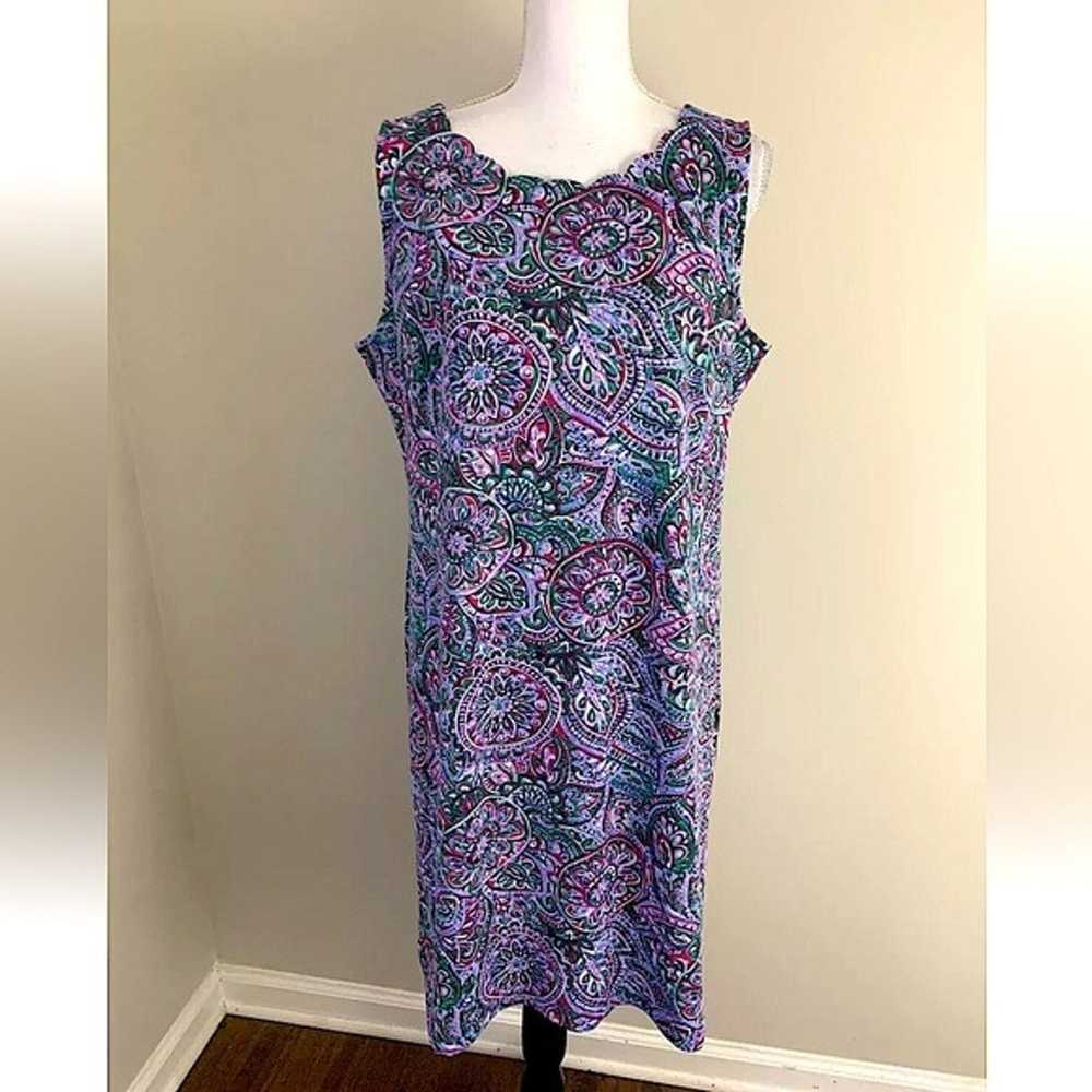 TALBOTS Plus 1X Dress Women's Purple Floral Kalei… - image 5