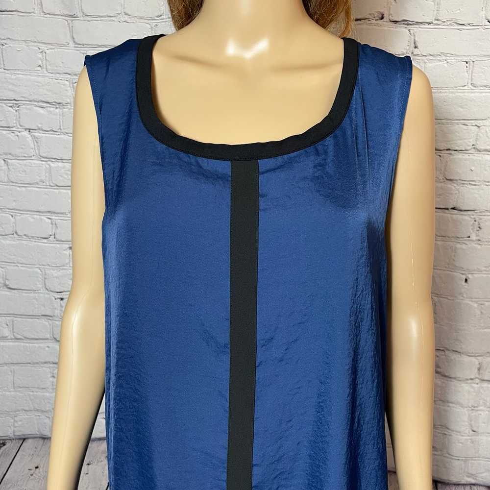 Kenneth Cole Sleeveless Blue Black Dress Size XL - image 3