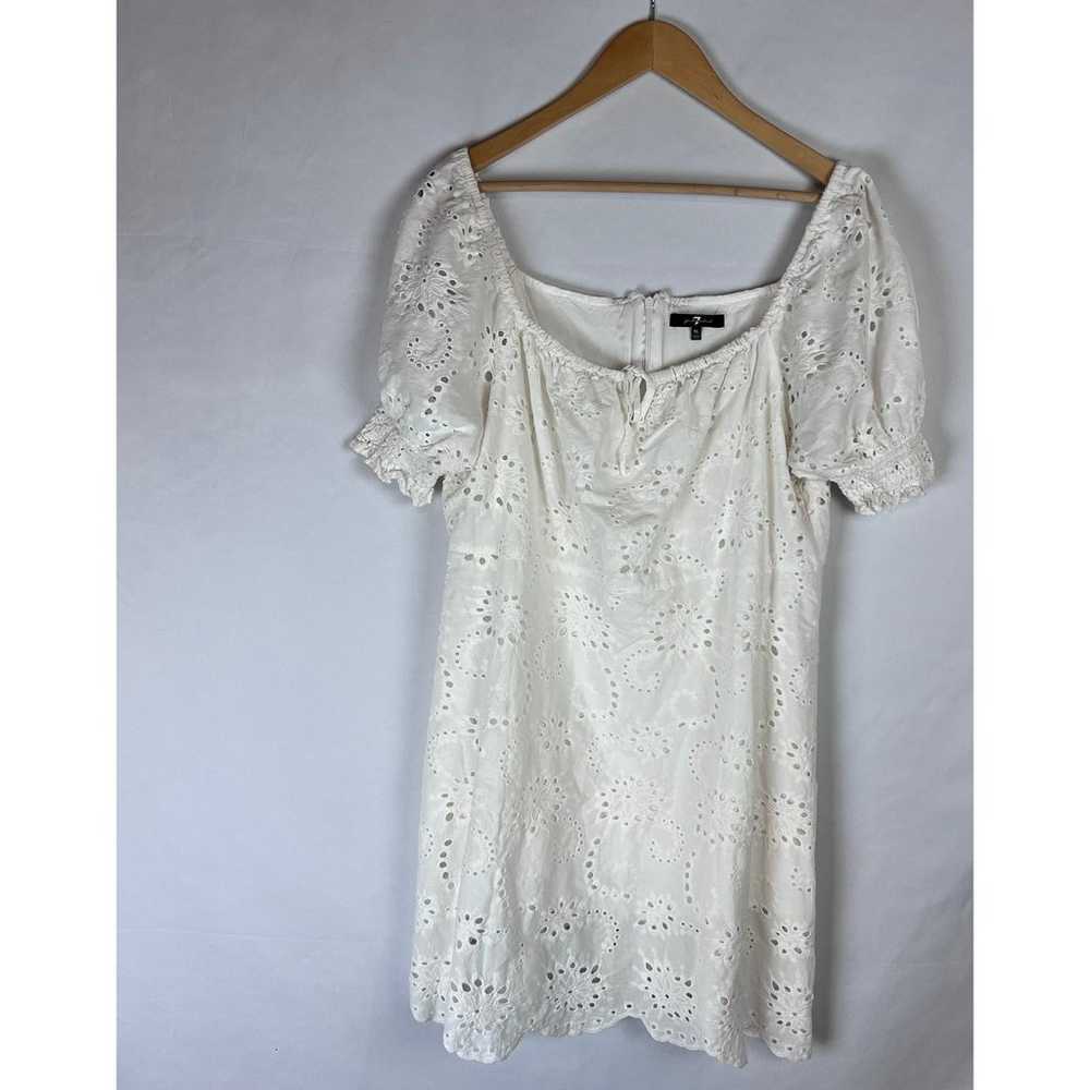 7 FOR ALL MANKIND EYELET PUFF SLEEVES WHITE SUMME… - image 3