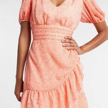 Express wrap ruffle dress