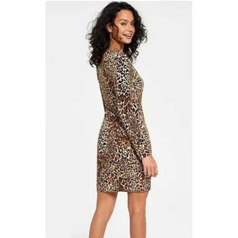 BAR III Cheetah-Print Long-Sleeve Bodycon Dress  … - image 2