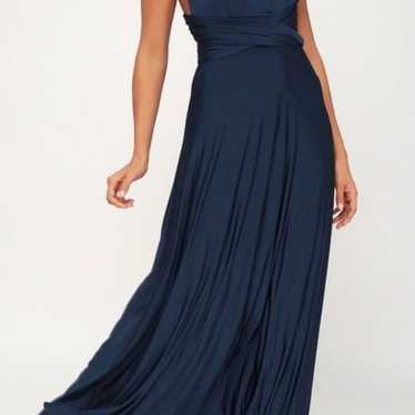 Lulus Always Stunning Convertible Navy Blue Maxi D