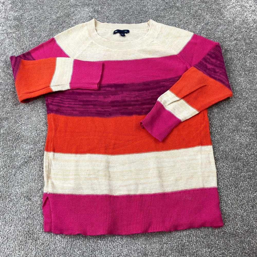 Gap Multicolor Striped Crew Neck Long Sleeve Knit… - image 1