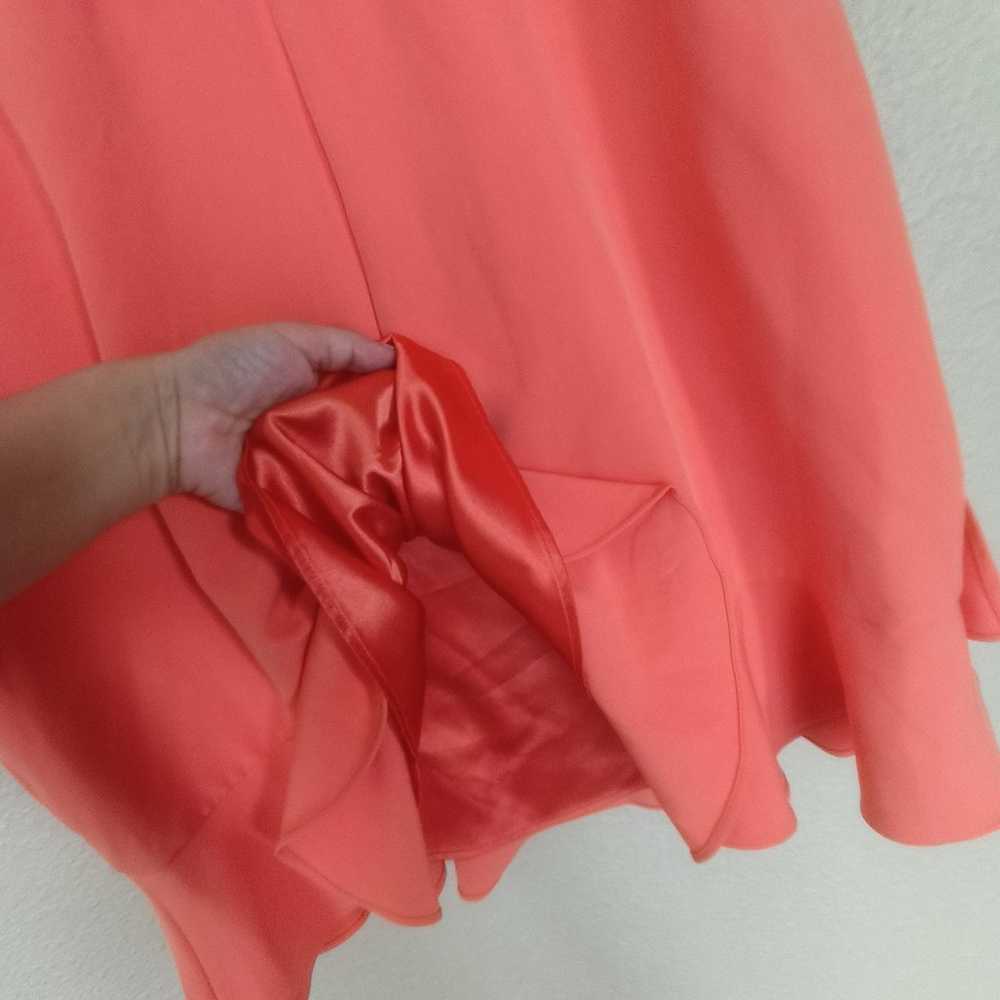 City chic short dress with melon-colored ruffles … - image 10