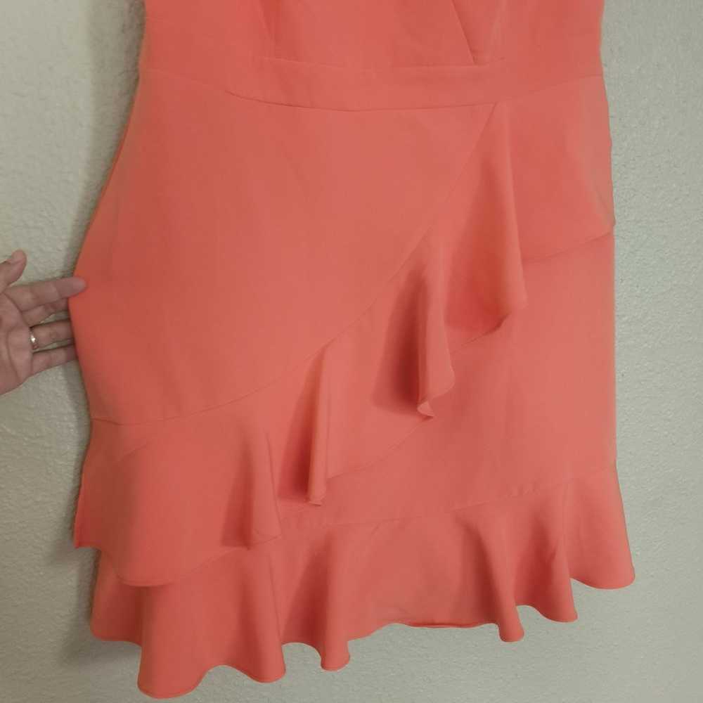 City chic short dress with melon-colored ruffles … - image 12