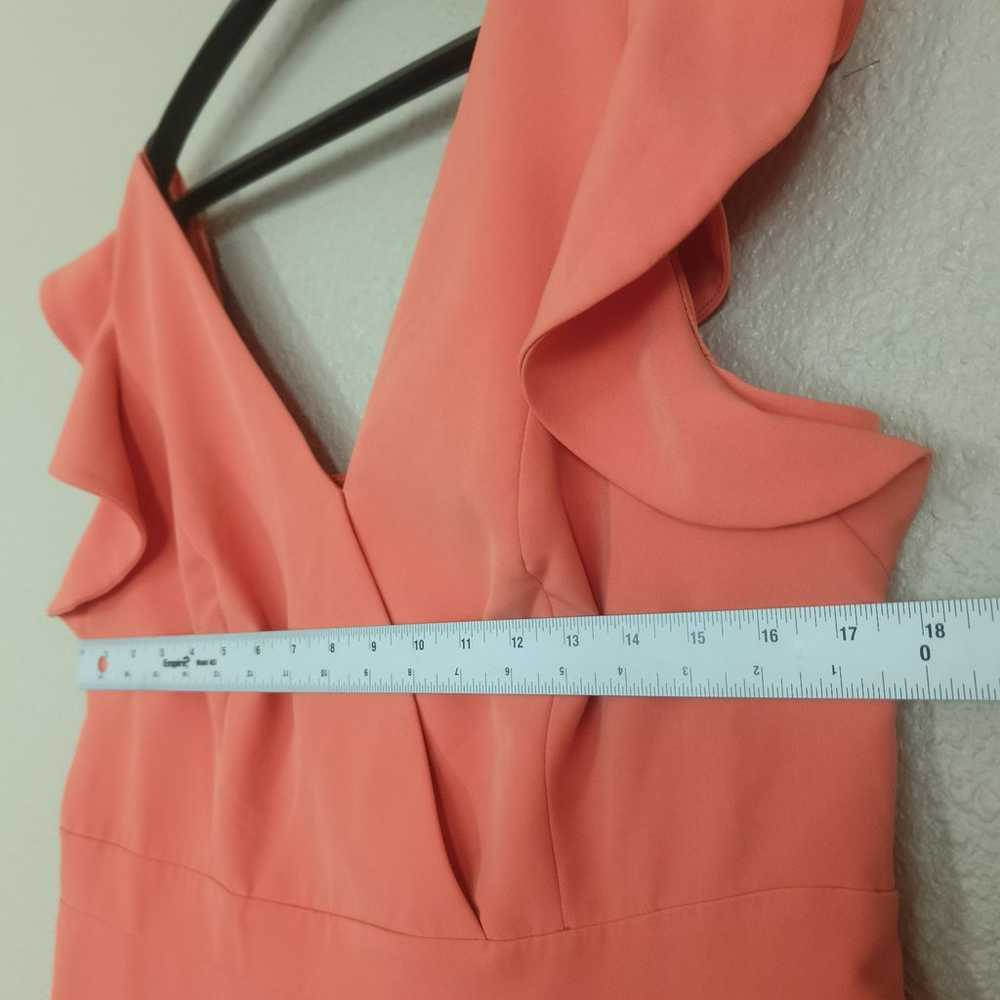 City chic short dress with melon-colored ruffles … - image 5