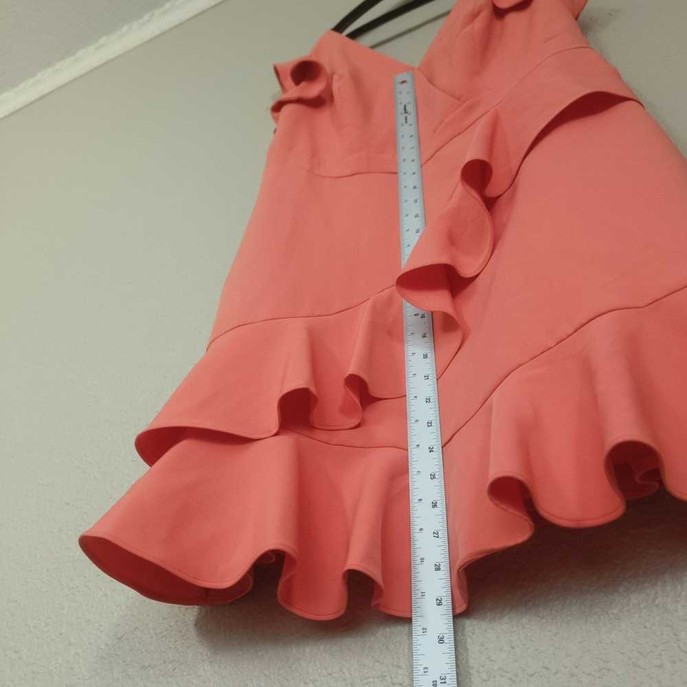 City chic short dress with melon-colored ruffles … - image 7