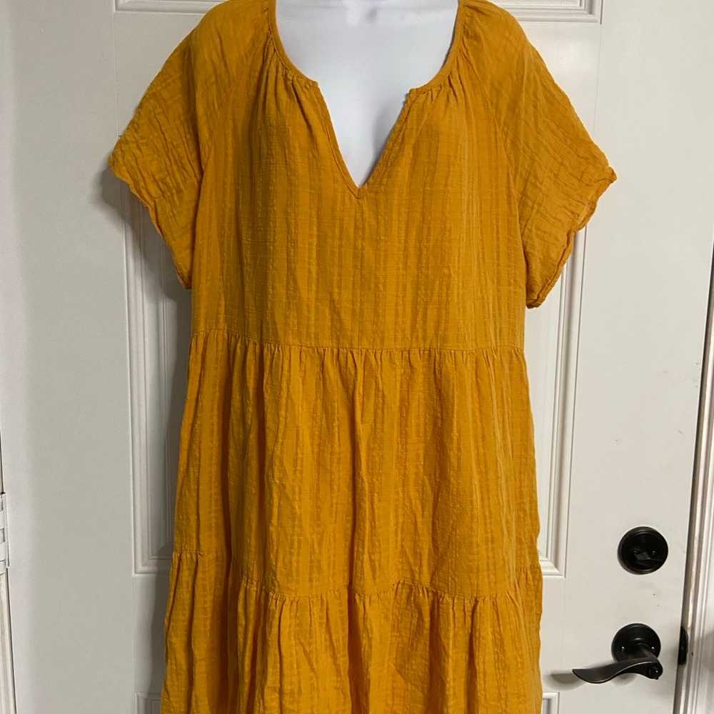 D7- KNOX ROSE Golden Yellow Mustard Tiered T-Shir… - image 1