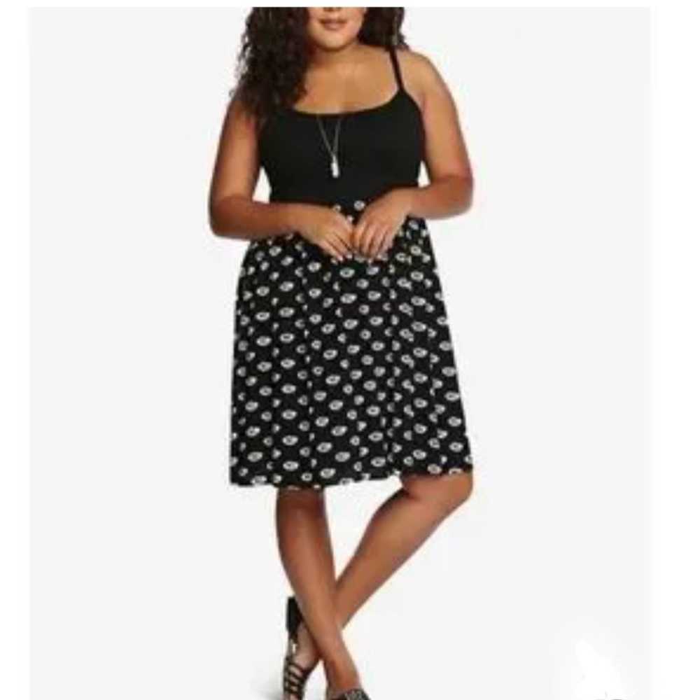 Torrid Black White Lips Dress - image 1