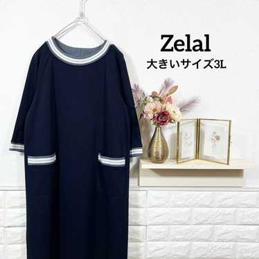 Zelal★ One Piece Large Size 3L Navy Casual Autumn… - image 1