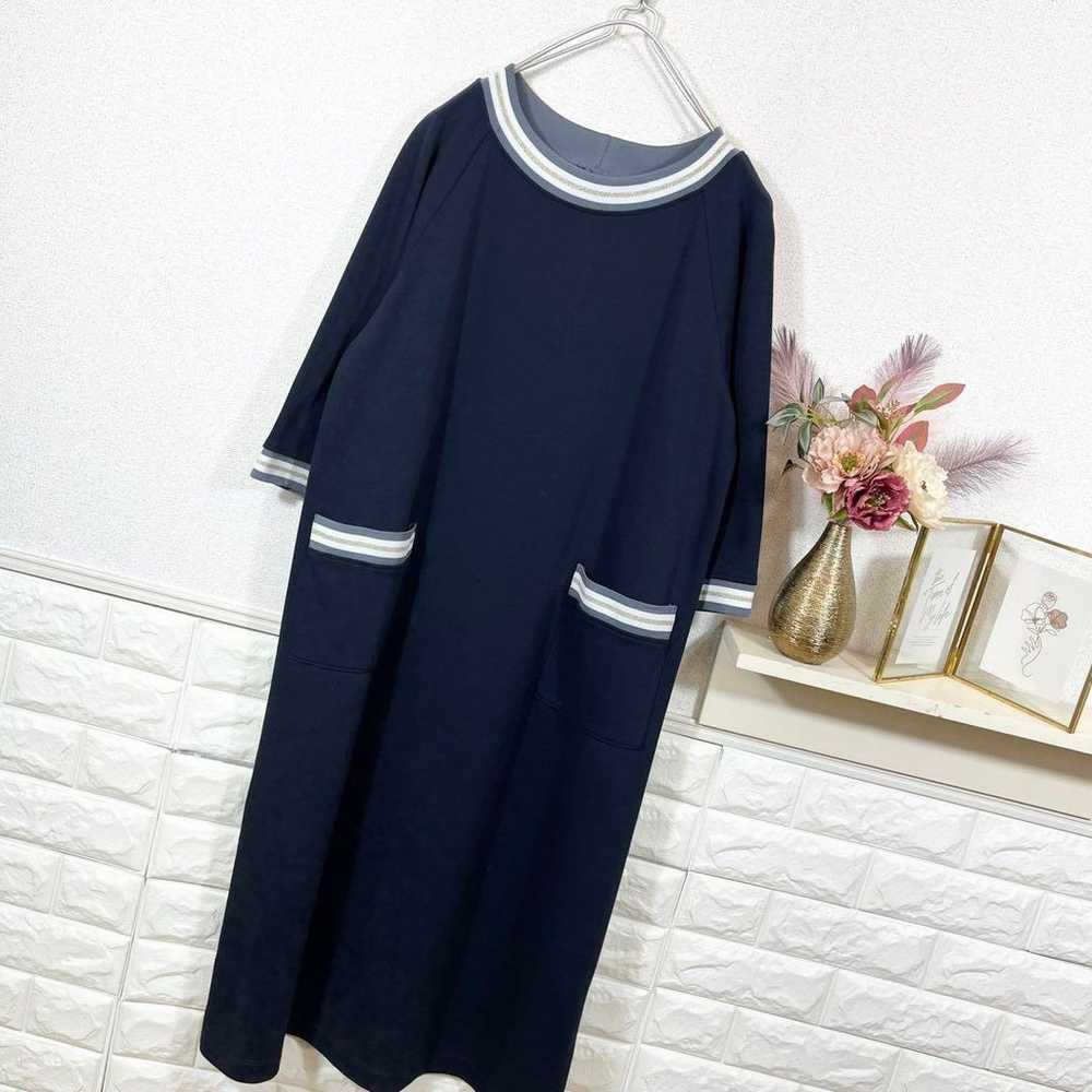 Zelal★ One Piece Large Size 3L Navy Casual Autumn… - image 2