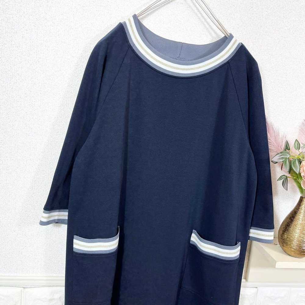 Zelal★ One Piece Large Size 3L Navy Casual Autumn… - image 4