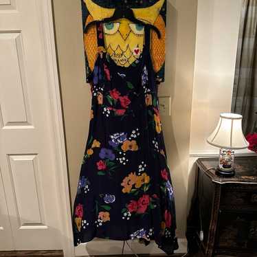 Maeve for Anthropologie navy floral sundress, size