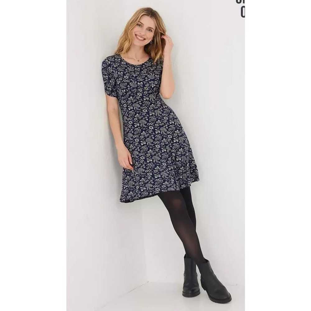 Fat Face Delilah Prairie Jersey Dress in Navy/Cre… - image 1