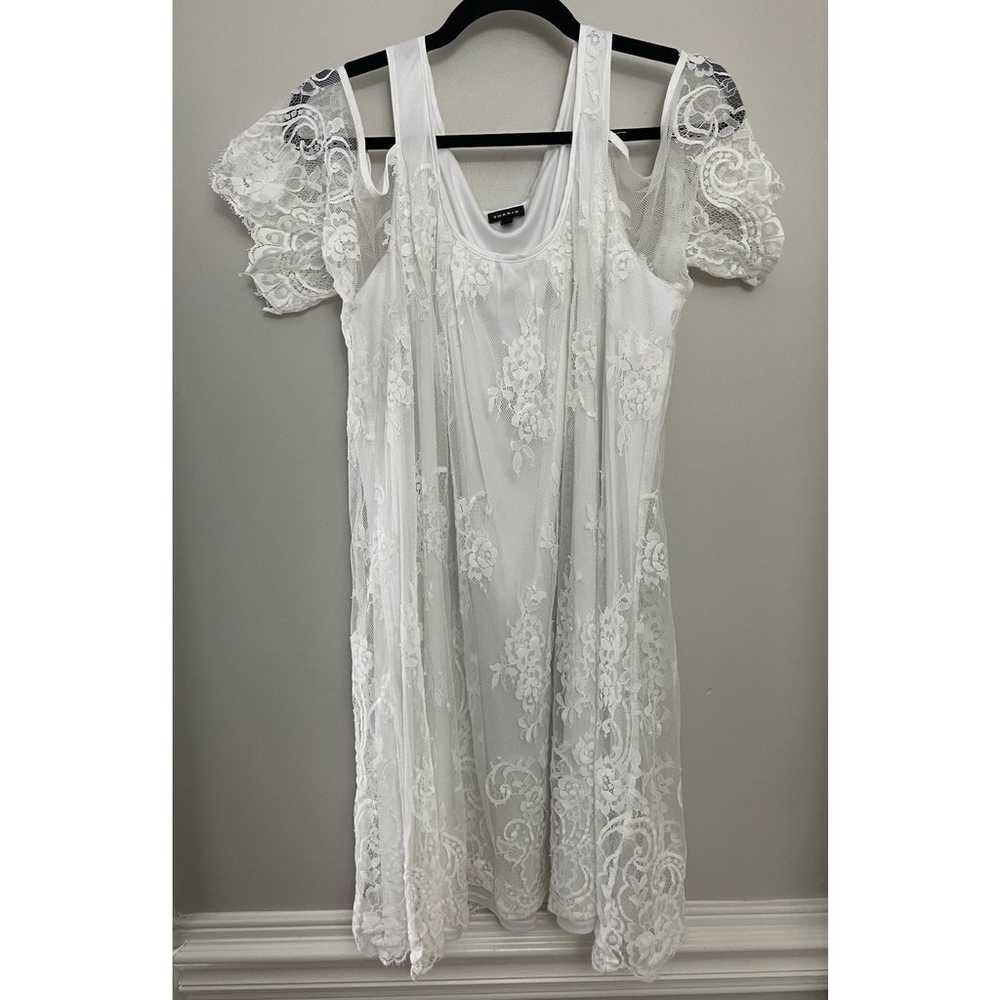 Torrid White Lace Cold Shoulder Trapeze Mini Dres… - image 5