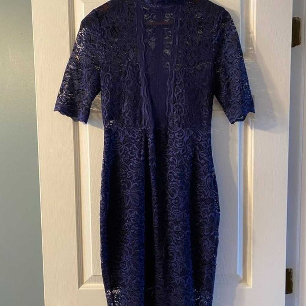 Express Lace Navy Short/Mini Dress size 6 - image 2