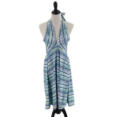 Title Nine blue white plaid halter dress womens sm