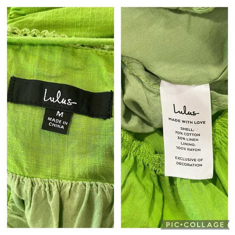 NWOT Lulus Dreamgirl Lime Green Pleated Tie Shoul… - image 12