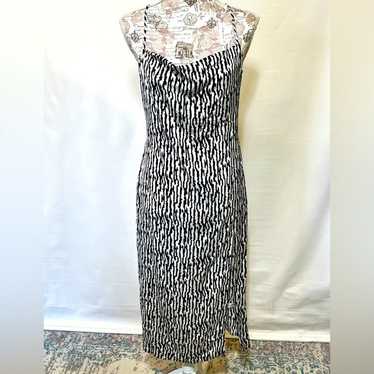 OPEN EDIT Beige and black zebra print slip dress s