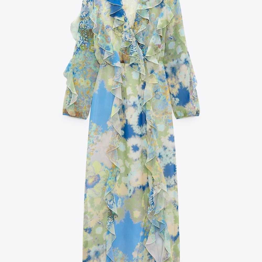 Zara long sleeve ruffled dress summer 2023 - image 1