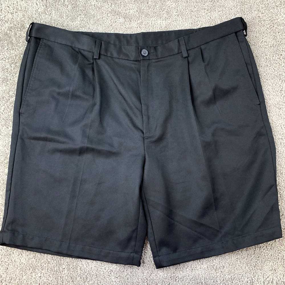 Haggar Pleated Front Chino Shorts for Men in Blac… - image 1