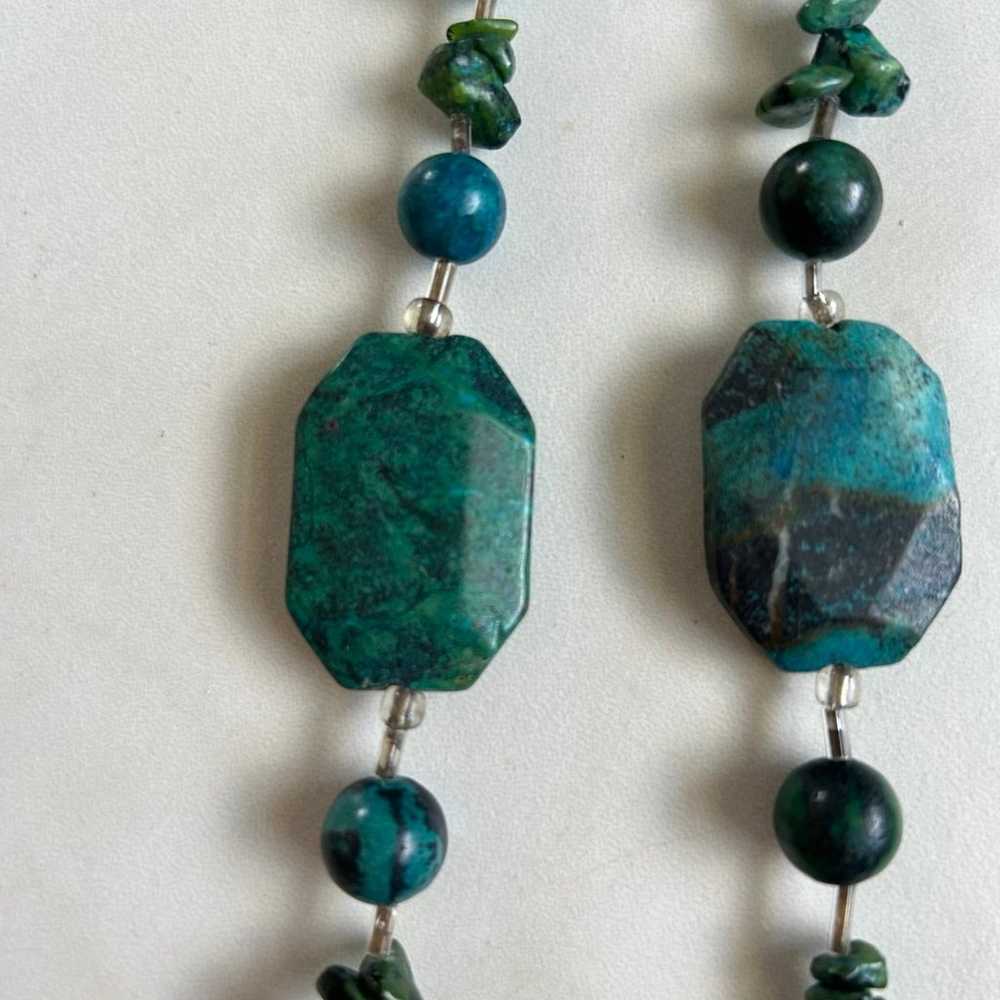 Vintage Handmade Turquoise Beaded Necklace - image 4