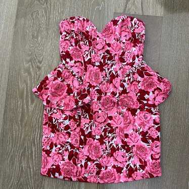 Zara strapless floral dress