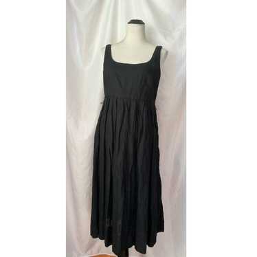 BANANA REPUBLIC black pleated scoop neck maxi dres