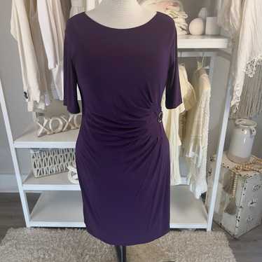 JH Plus size 14 women's eggplant purple stretch kn