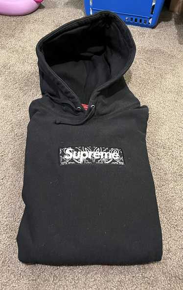 Supreme Supreme black bandana paisley box logo hoo