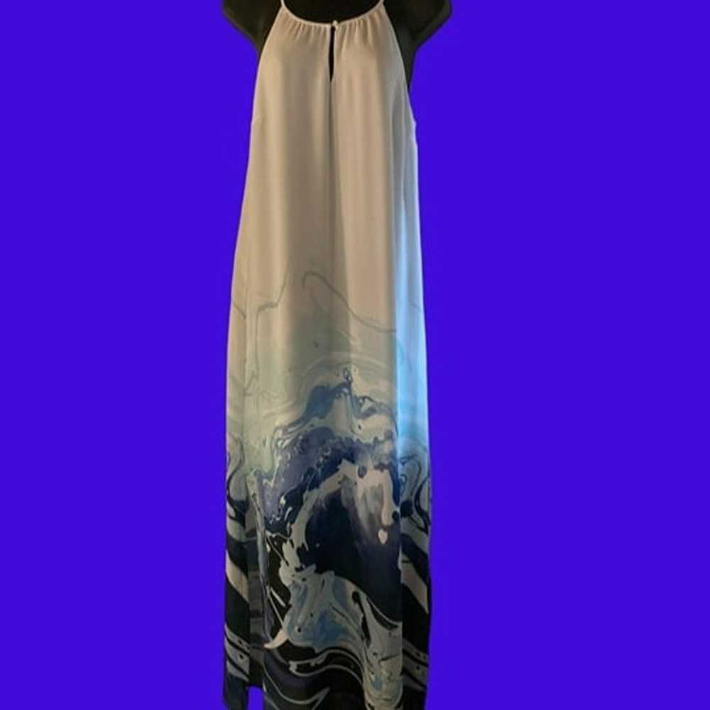 Bar III White Blue Maxi - Size L  *NWOT* - image 1