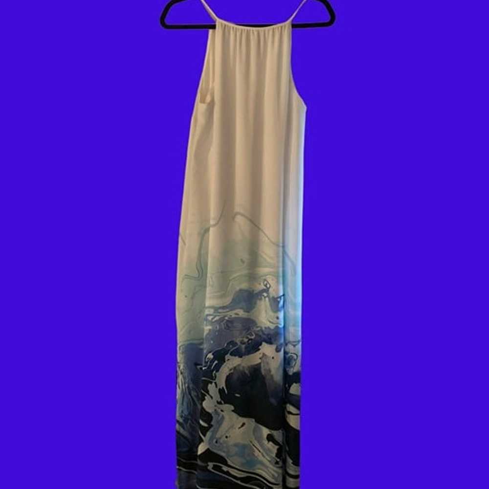 Bar III White Blue Maxi - Size L  *NWOT* - image 2