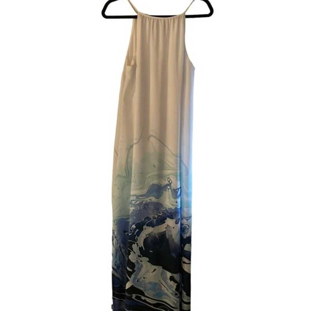 Bar III White Blue Maxi - Size L  *NWOT* - image 3