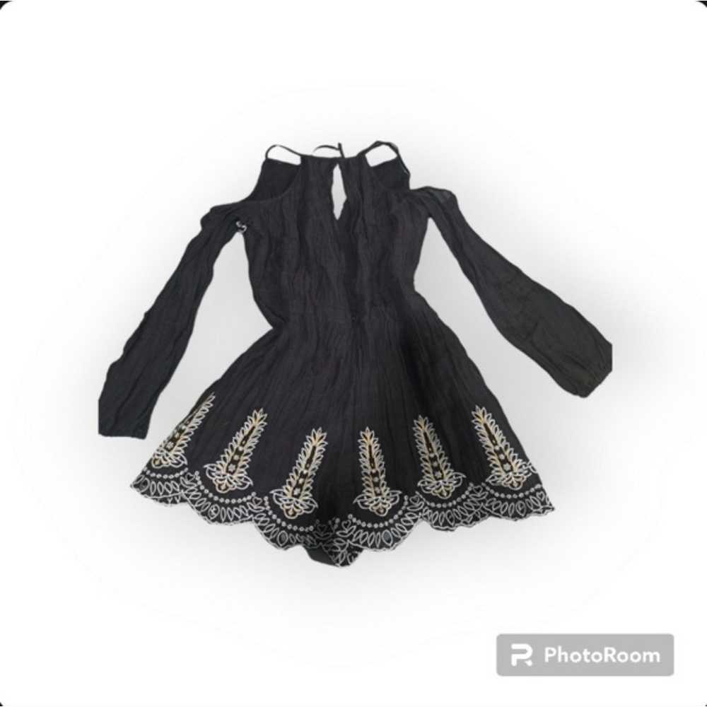 ARK & CO black and white bohemian open back rompe… - image 3